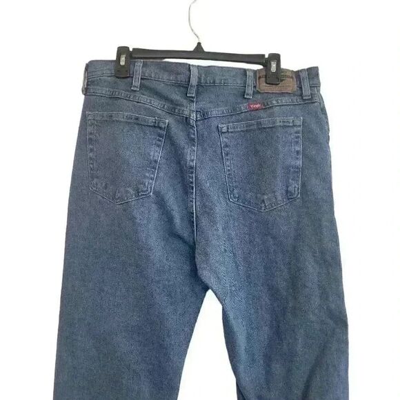 Wrangler Men's Medium Wash Blue Cotton/Spandex Regular Fit Comfort Flex Relaxed - Picture 7 of 13